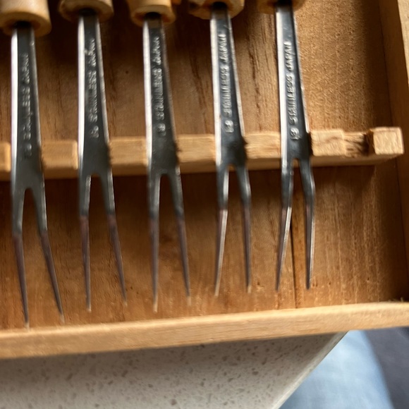 Vintage Bamboo Pickle Forks - Picture 3 of 9